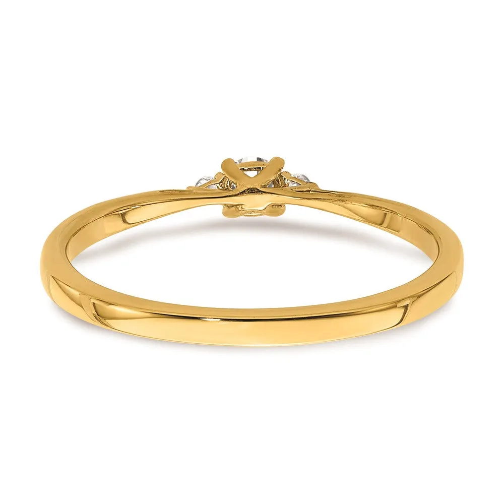 1/10 CTW Diamond Promise Ring in 14KT Yellow Gold; Size 7