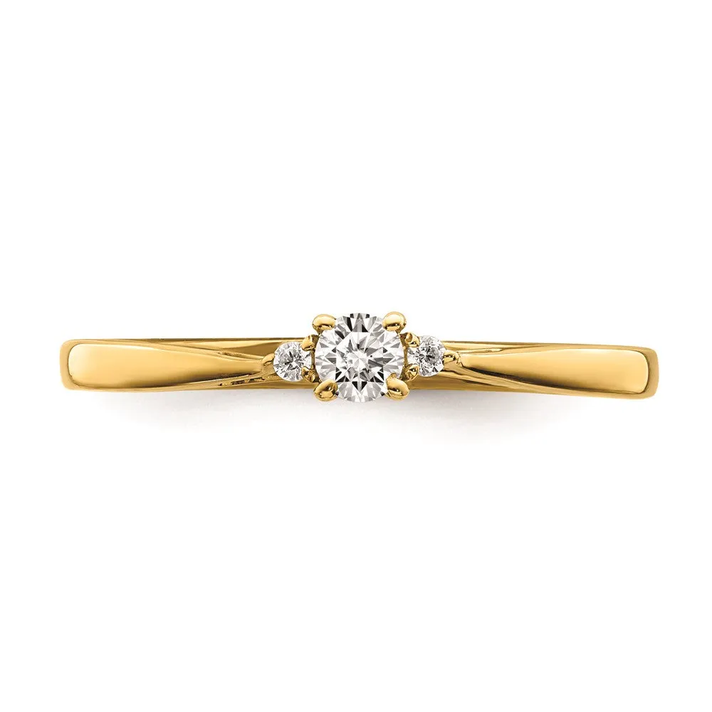 1/10 CTW Diamond Promise Ring in 14KT Yellow Gold; Size 7