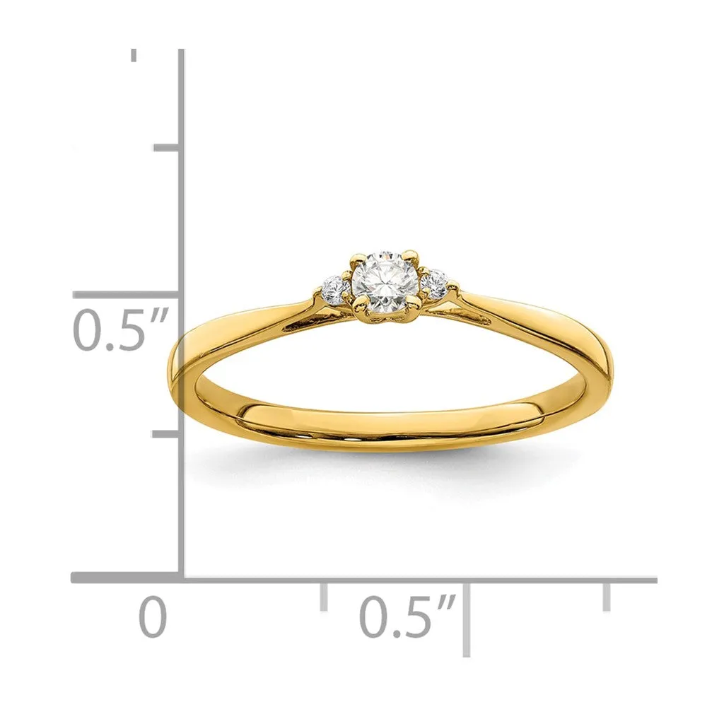 1/10 CTW Diamond Promise Ring in 14KT Yellow Gold; Size 7