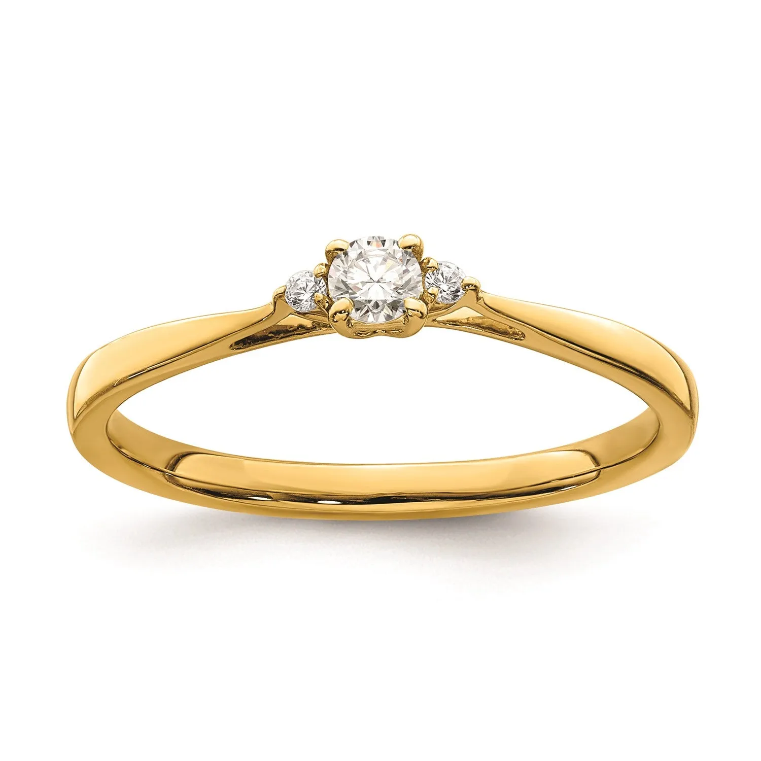 1/10 CTW Diamond Promise Ring in 14KT Yellow Gold; Size 7