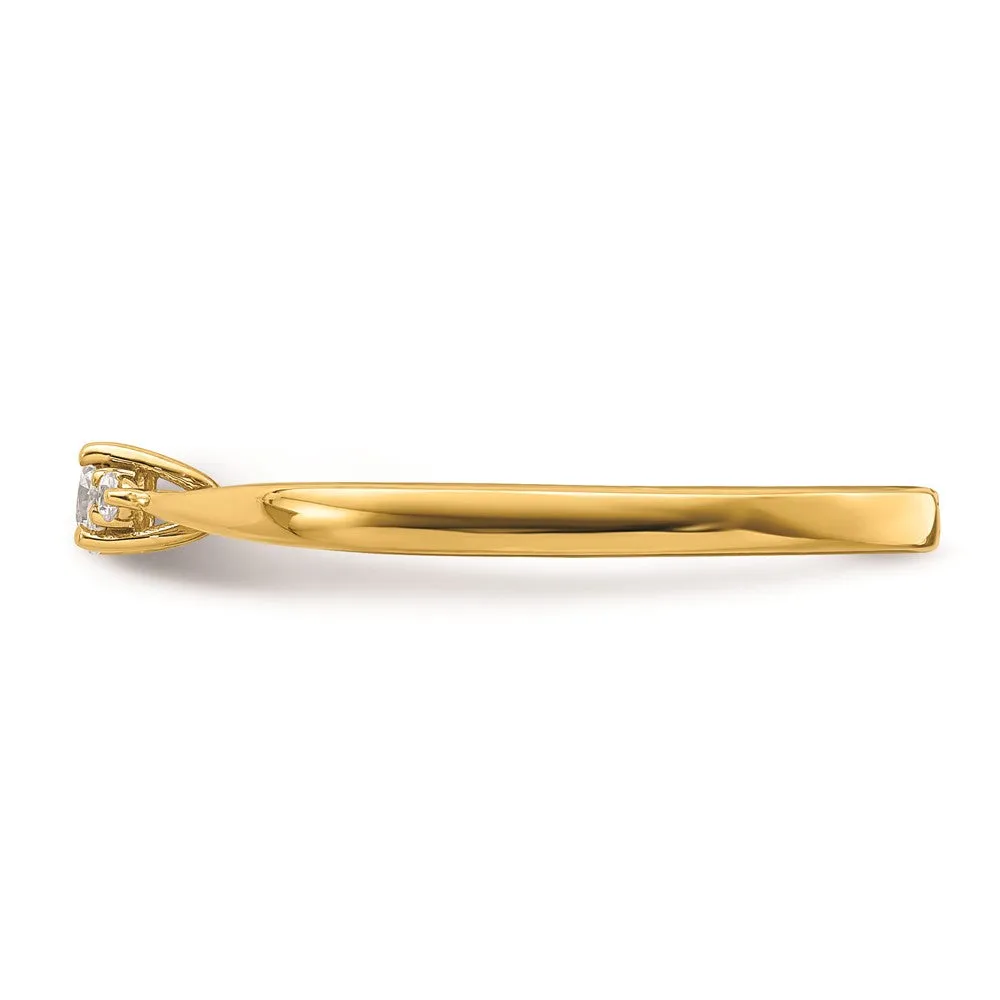 1/10 CTW Diamond Promise Ring in 14KT Yellow Gold; Size 7