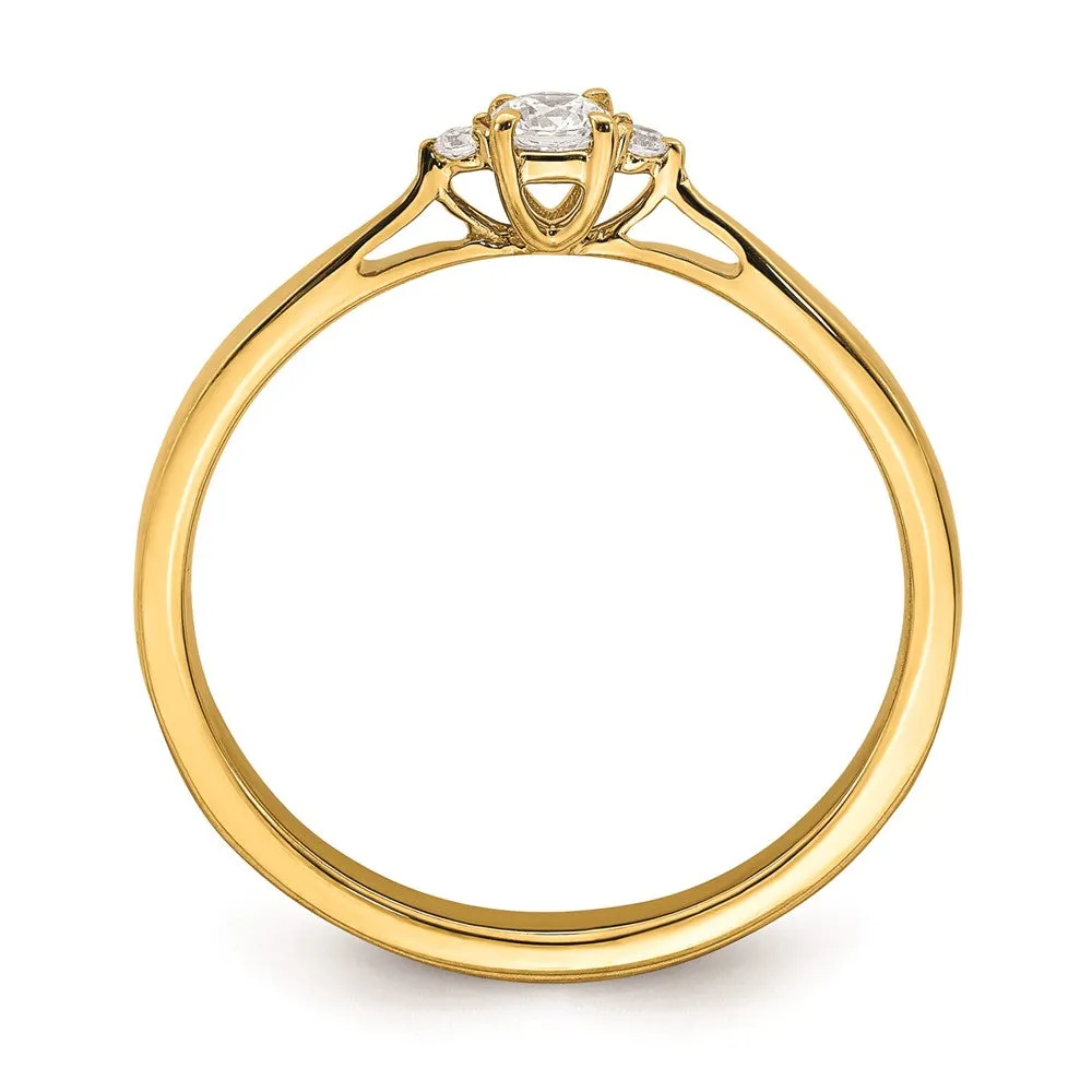 1/10 CTW Diamond Promise Ring in 14KT Yellow Gold; Size 7