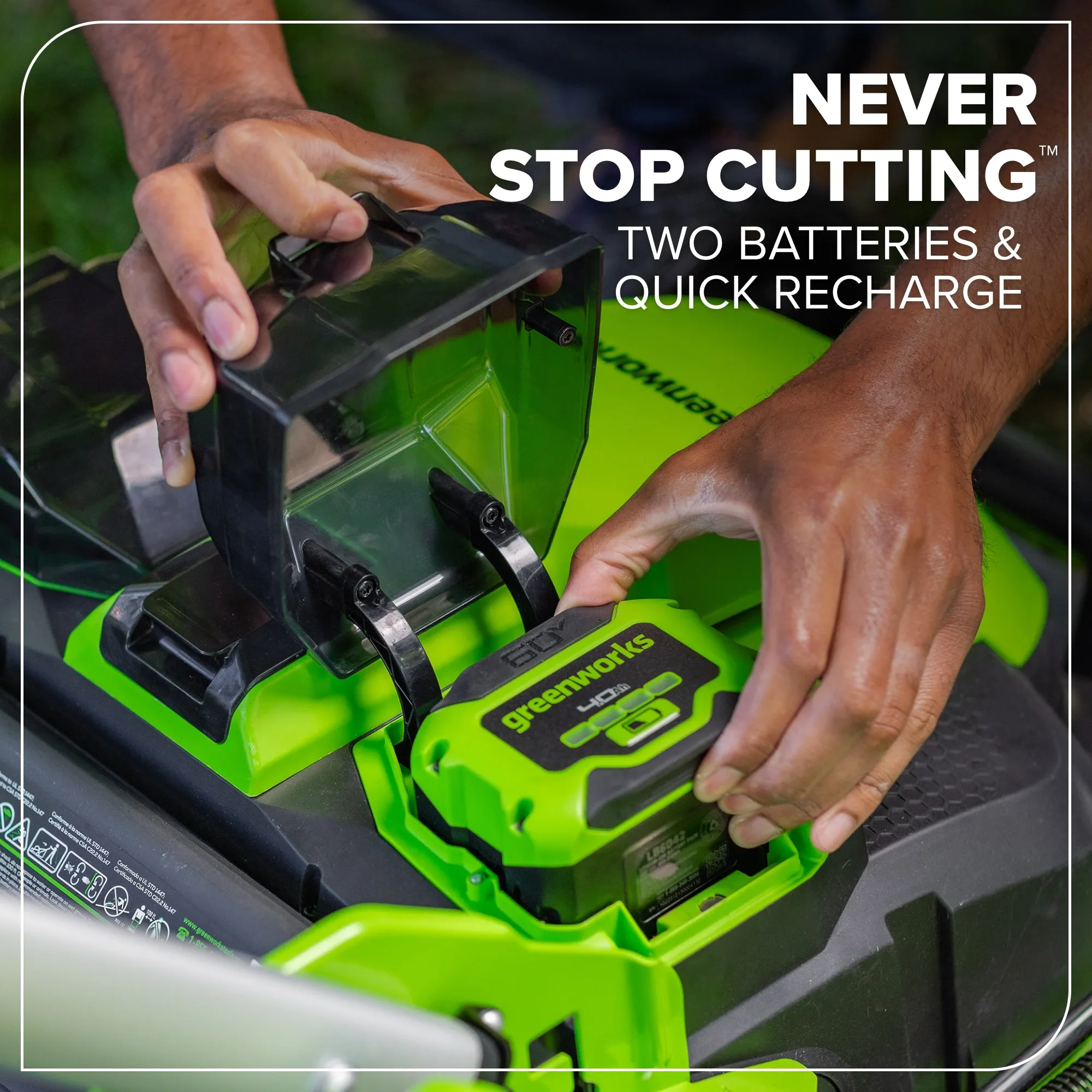 60V 25" Cordless Battery Self-Propelled Mower w/ (2) 4.0Ah Batteries and 6A Dual Port Rapid Charger