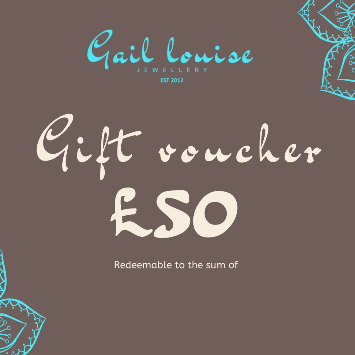 Available now - Gail Louise Jewellery gift voucher