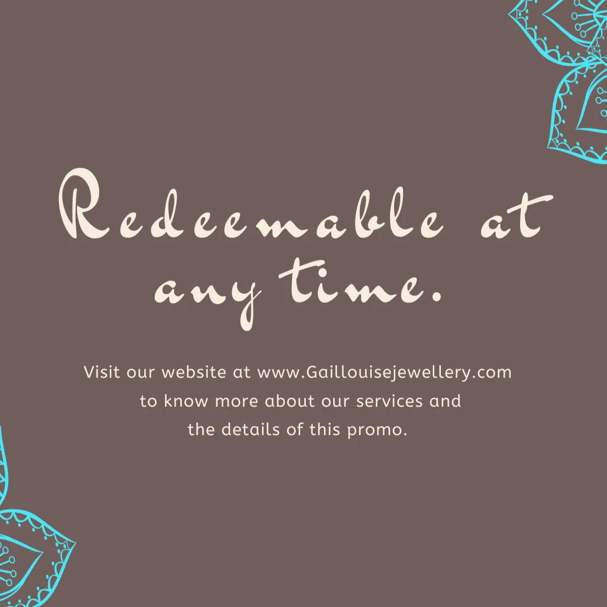 Available now - Gail Louise Jewellery gift voucher