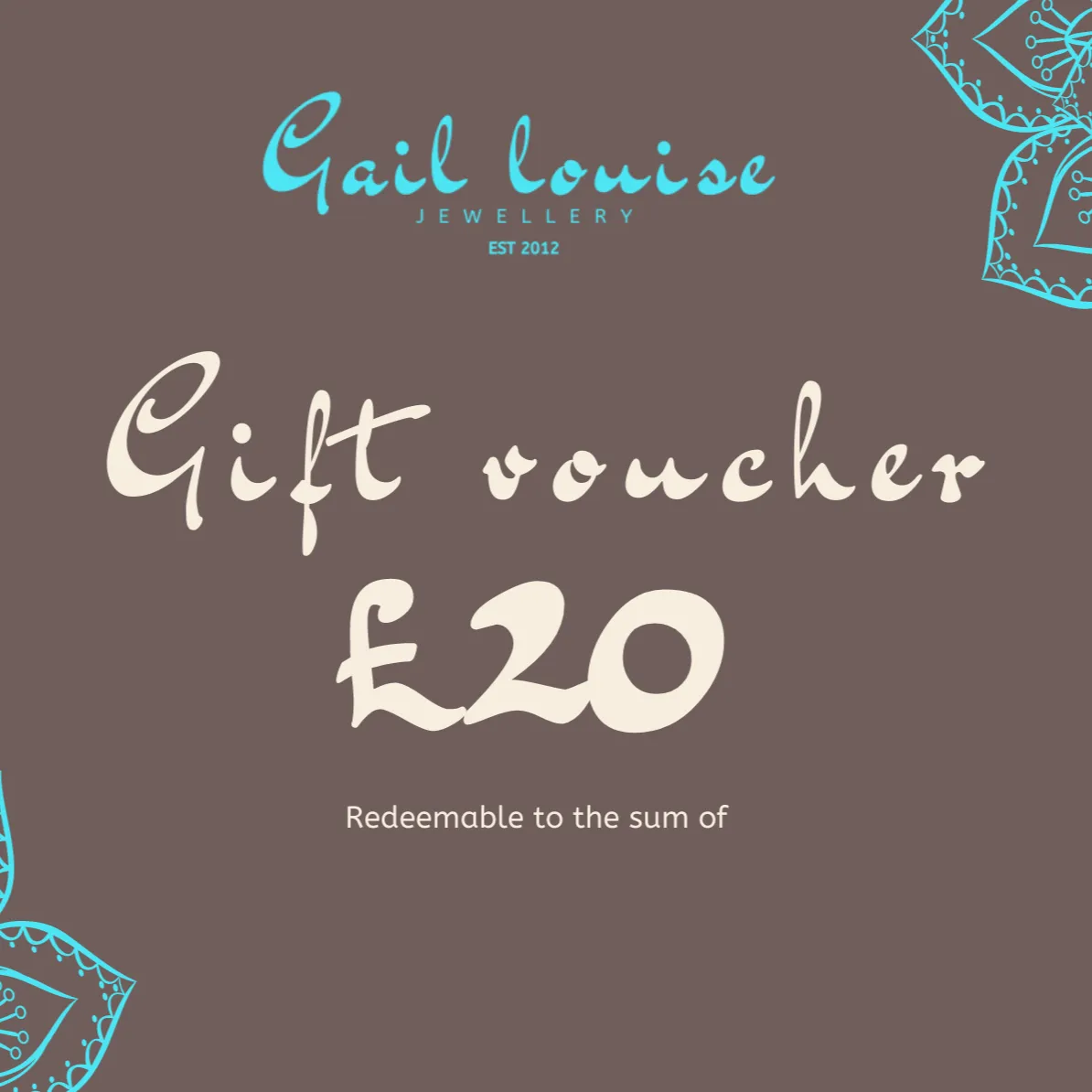 Available now - Gail Louise Jewellery gift voucher