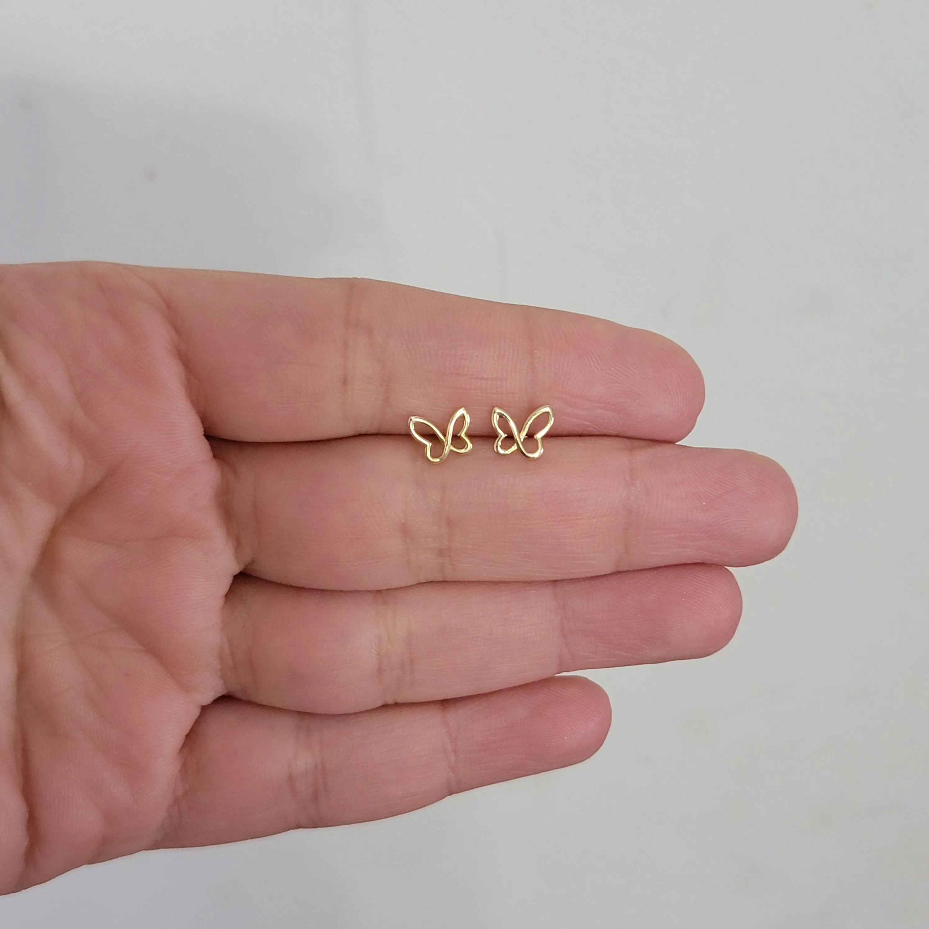 Butterfly Earrings, 14k Gold Stud Earrings, Dainty Cute Earrings, Minimalist Earrings