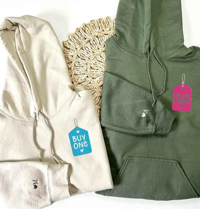 Buy One Get One Free Couple Sweatshirts - Custom Embroidered Matching Hoodies For Couples