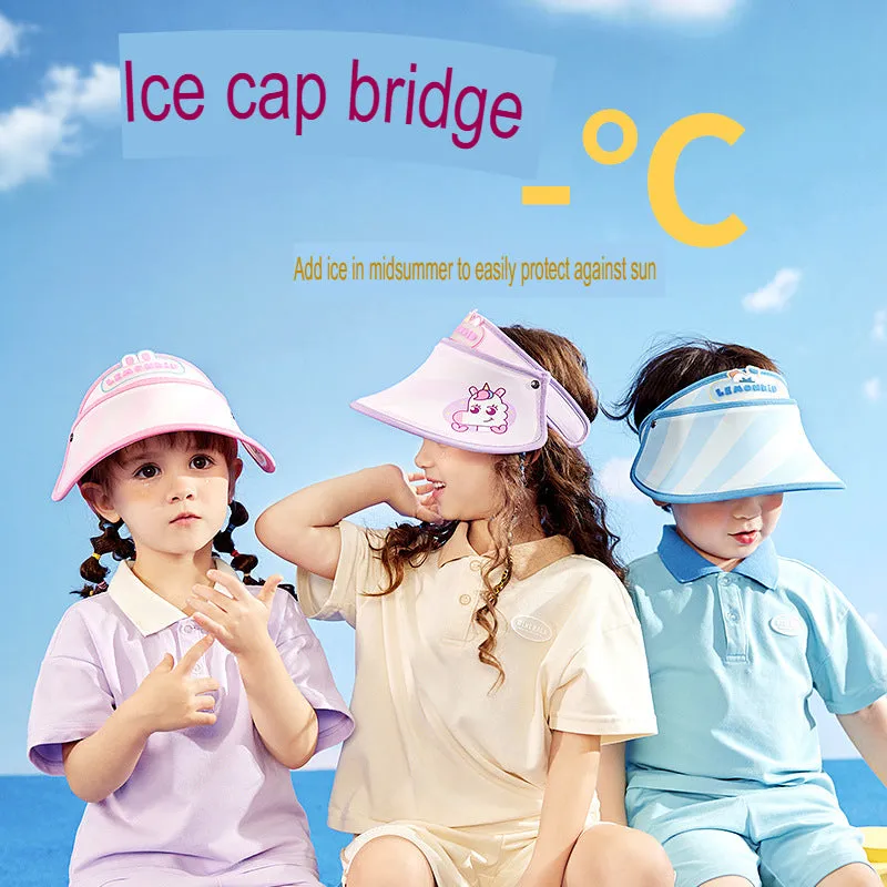 Children's Ice Hat Sun Hat Summer Empty Top Hat Sun Hat Children's Anti-UV Beach Sun Hat