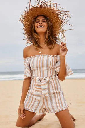 Every Freckle Is A Star Romper Tan