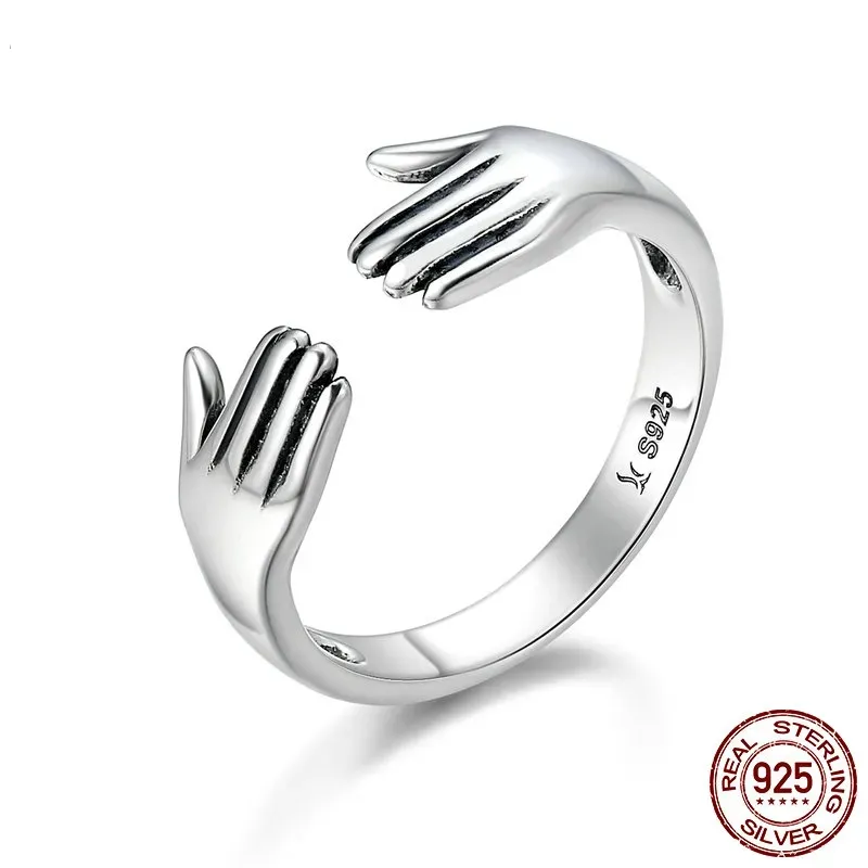 Funki Buys | Rings | Men's Women's 925 Sterling Silver Hug Ring