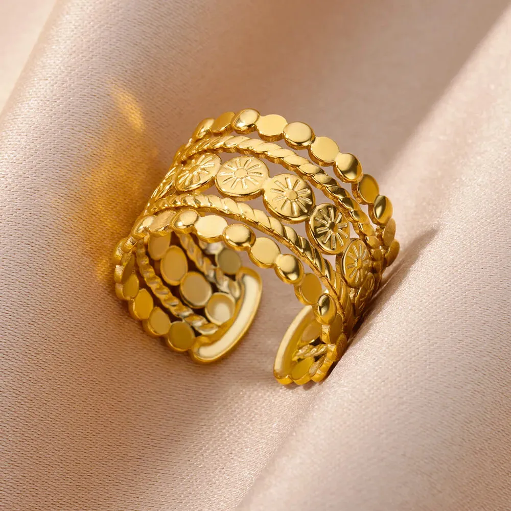 Funki Buys | Rings | Women's Stainless Steel 18K Gold Plated Rings