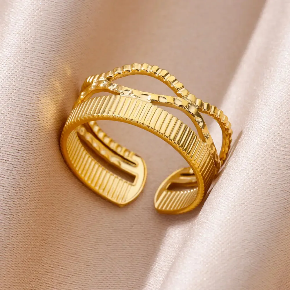 Funki Buys | Rings | Women's Stainless Steel 18K Gold Plated Rings