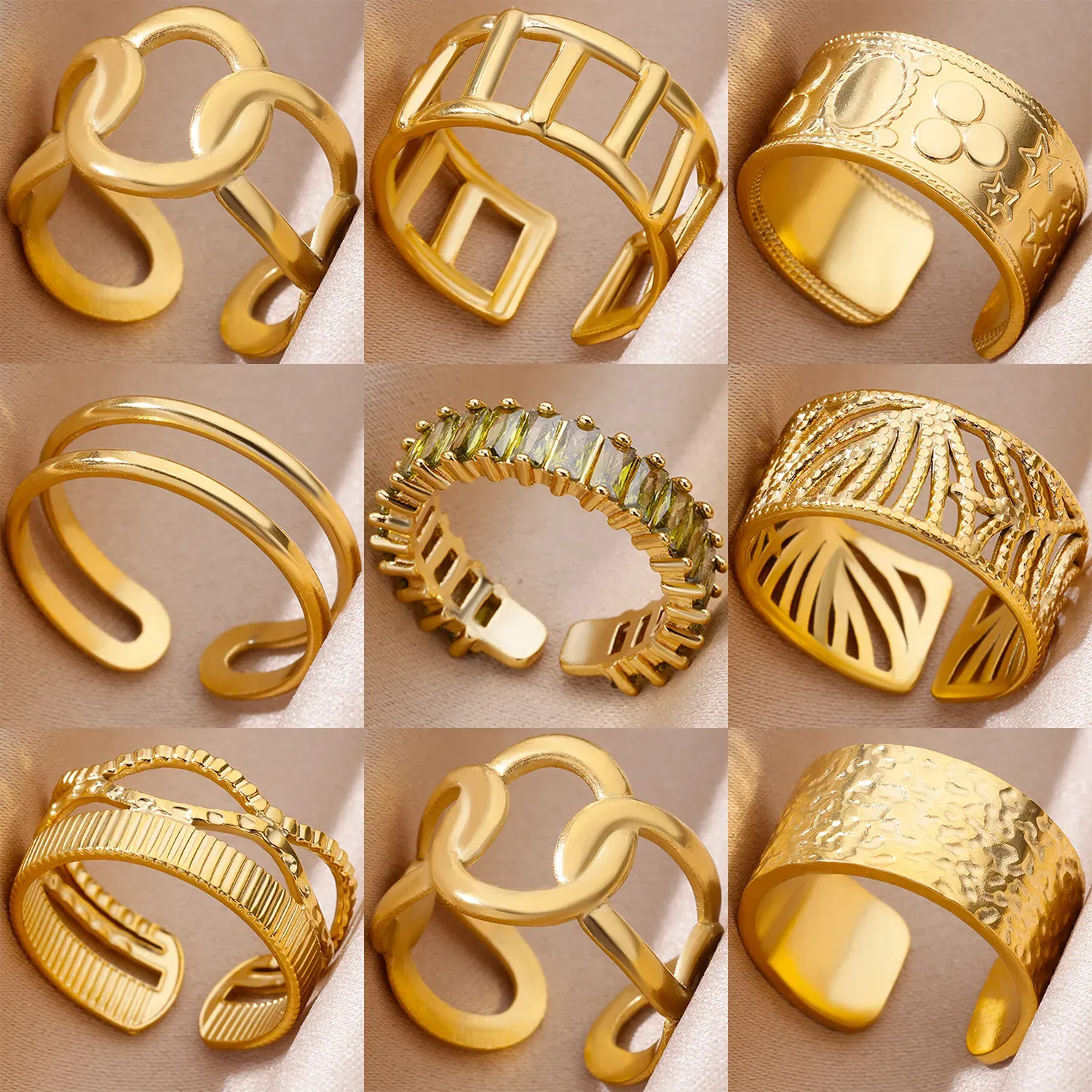Funki Buys | Rings | Women's Stainless Steel 18K Gold Plated Rings