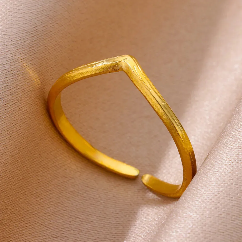 Funki Buys | Rings | Women's Stainless Steel 18K Gold Plated Rings