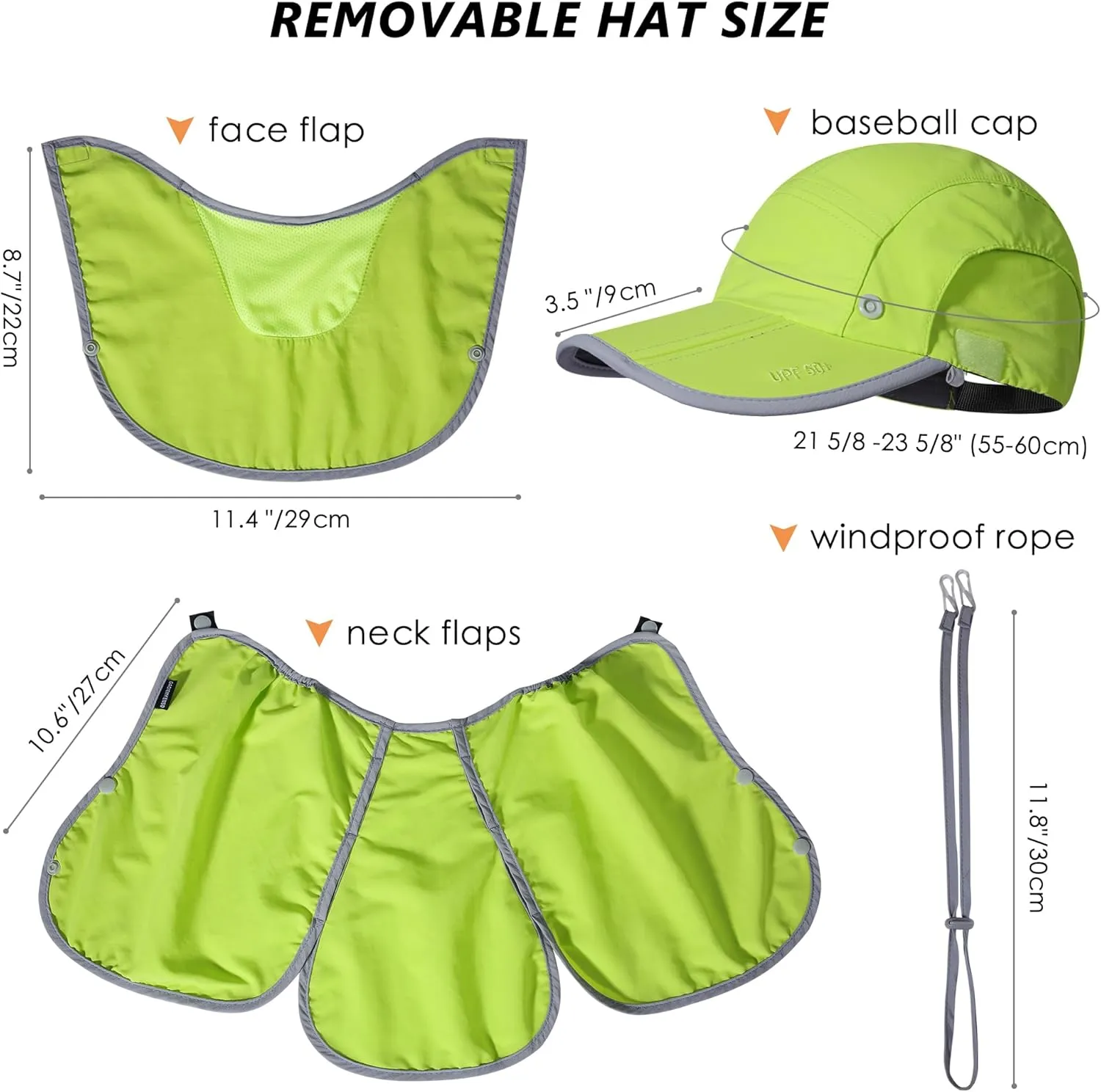 GADIEMKENSD UPF 50  Folding Fishing Hat 360 Outdoor Sun Hat