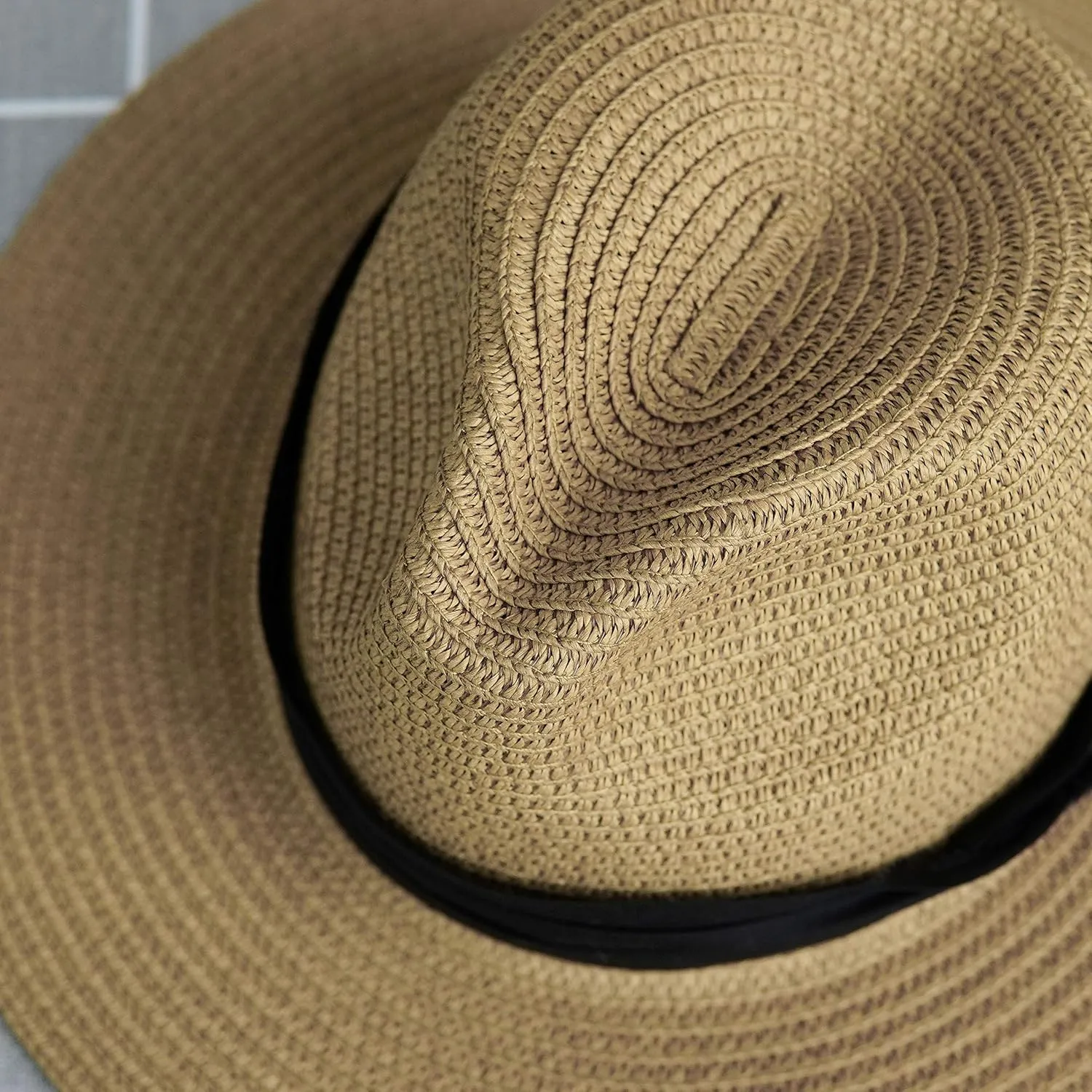 Girls Floppy-Straw-Hat Wide Brim Summer-Beach-Sun-Hat Packable Panama Hat for Kids 9-18 Years
