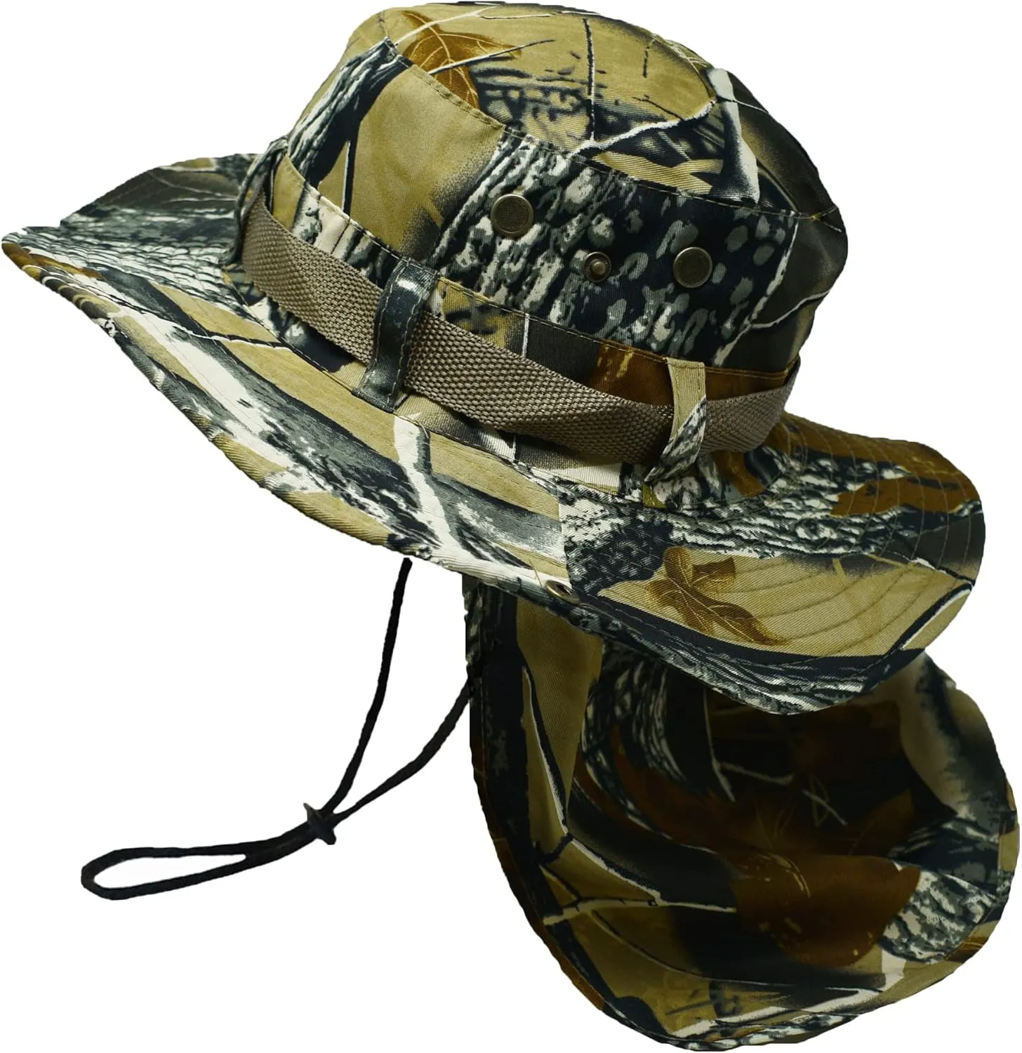 Glory Max Bucket Boonie Hat with Neck Flap Cover Sun Safari Wide Brim Fishing Garden Hiking Cap