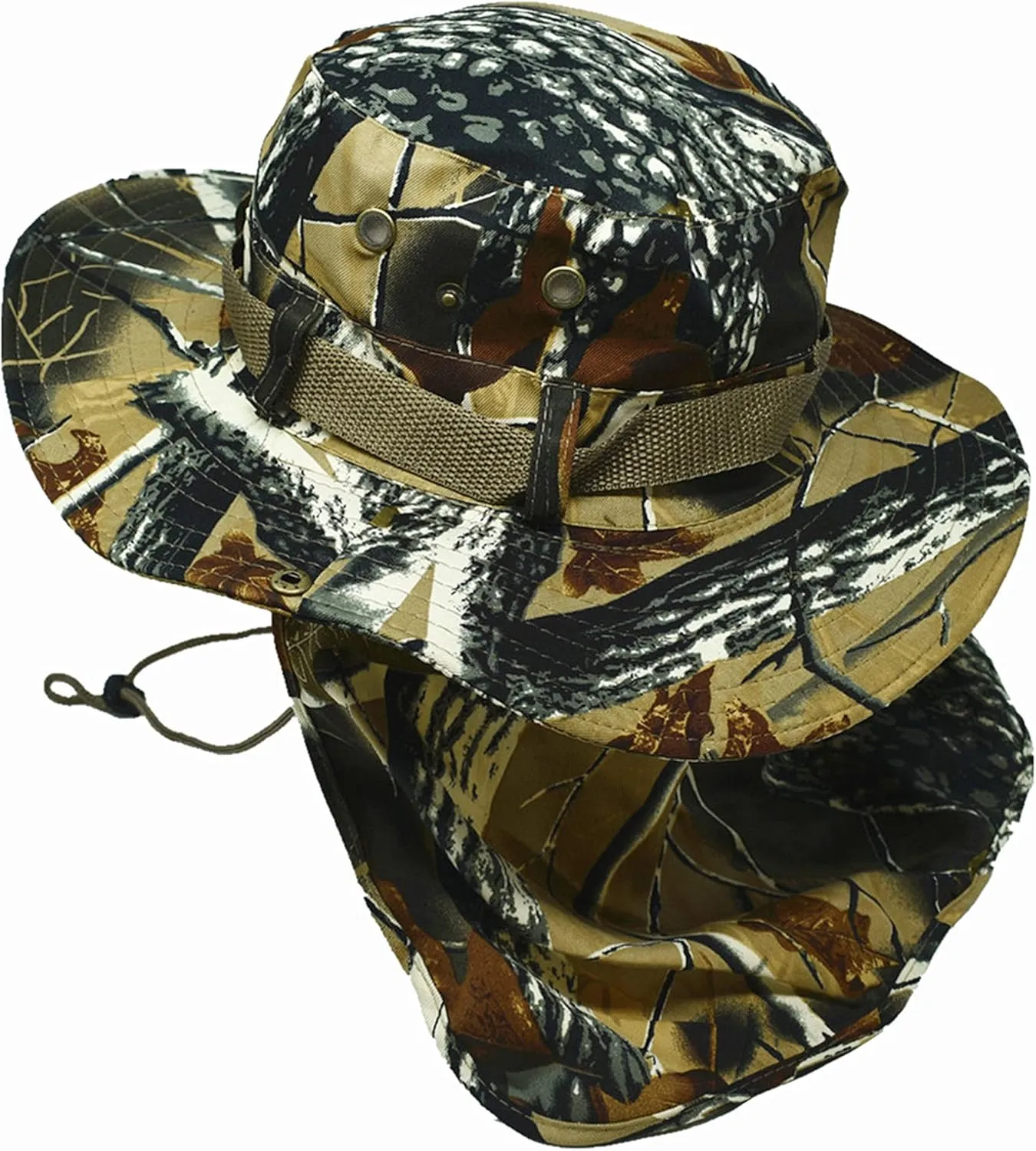 Glory Max Bucket Boonie Hat with Neck Flap Cover Sun Safari Wide Brim Fishing Garden Hiking Cap
