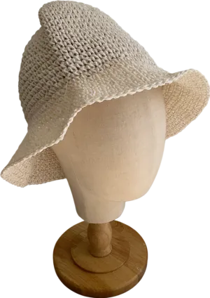H&M Cream Woven Bucket Hat UK M
