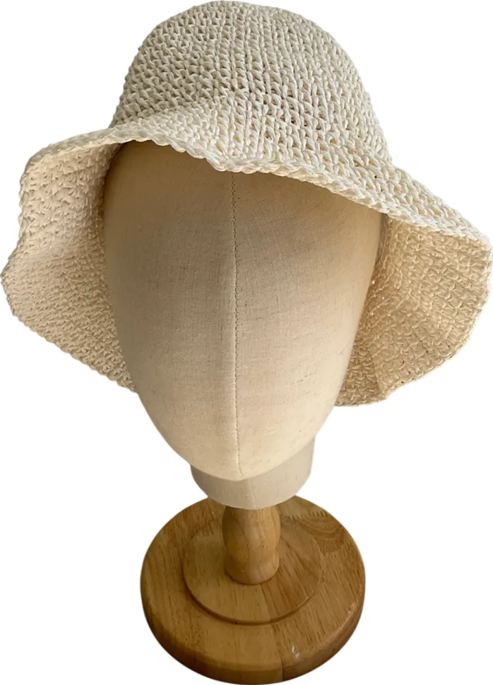 H&M Cream Woven Bucket Hat UK M