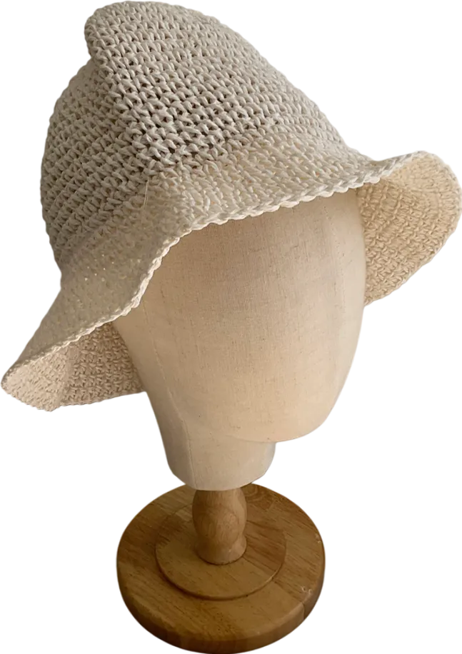 H&M Cream Woven Bucket Hat UK M