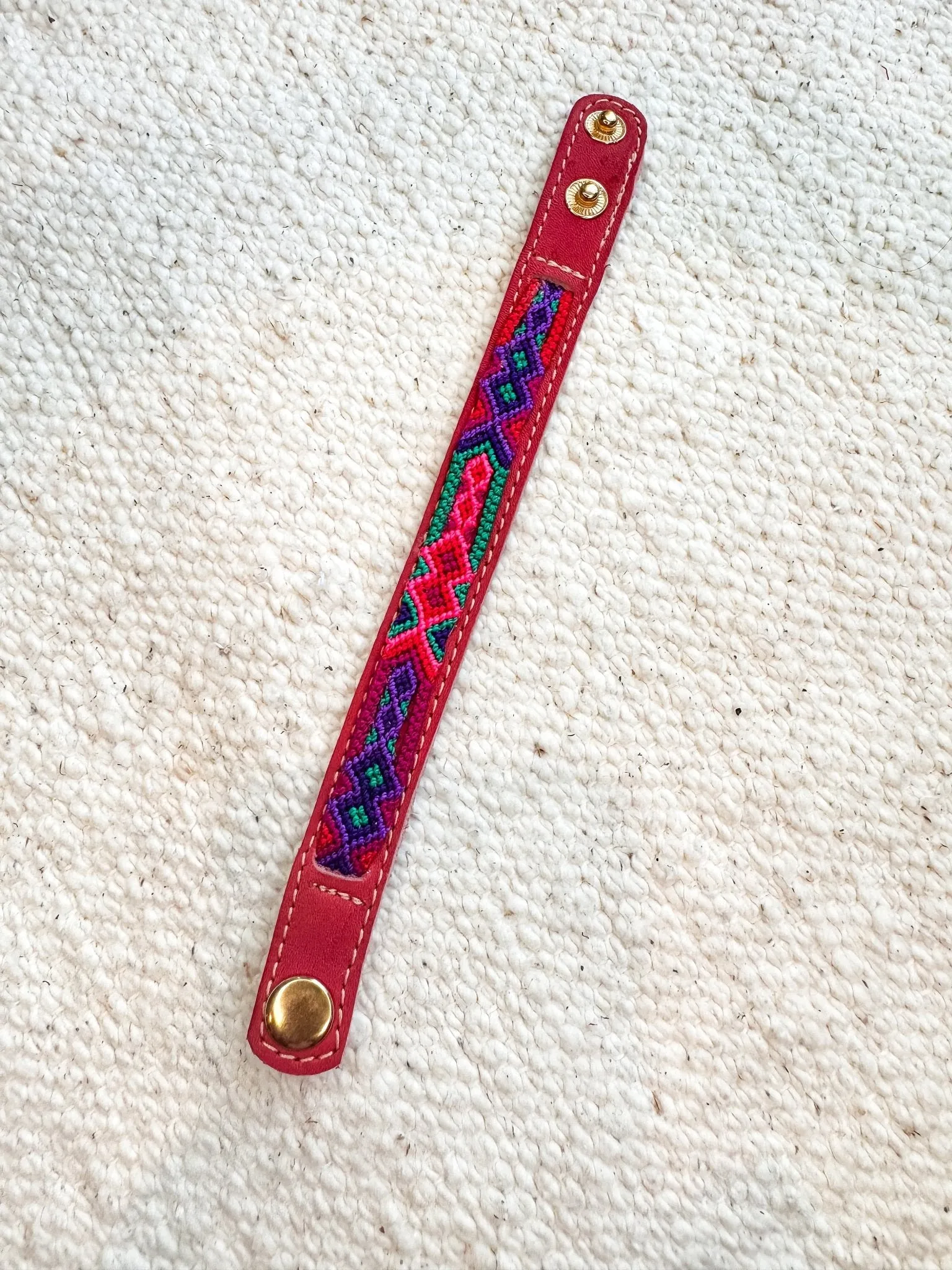 Handmade Leather Friendship Bracelet | Adjustable Snap Closure | Guatemala Handmade