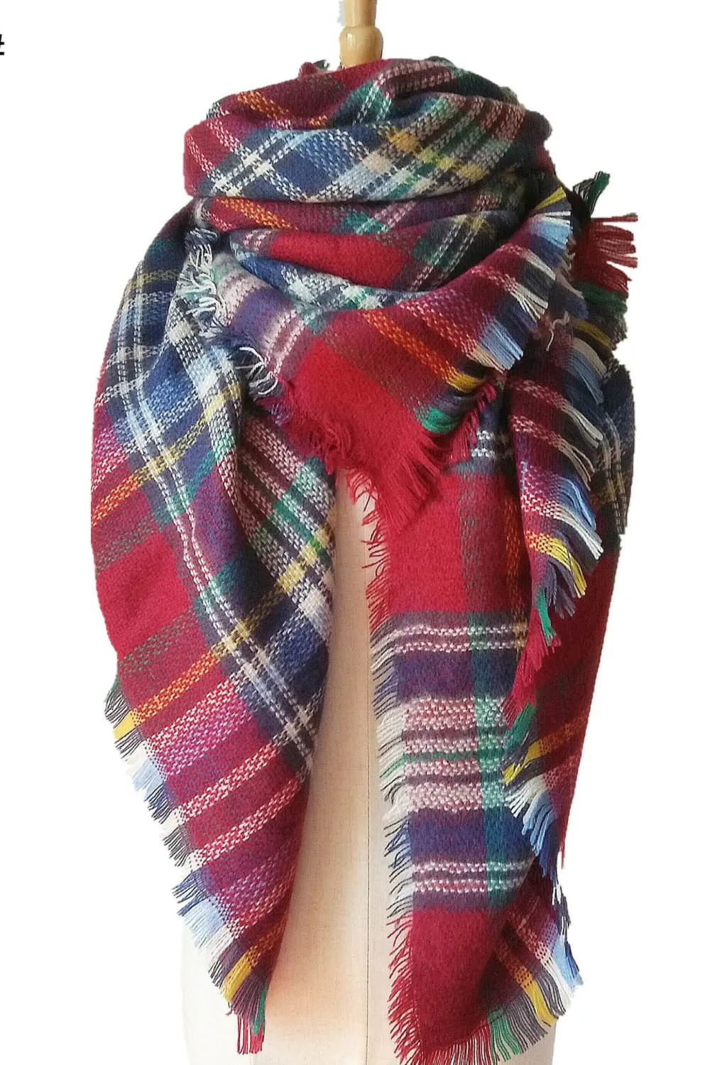 Imitation Cashmere Plaid Scarf - Timeless Winter Accessory
