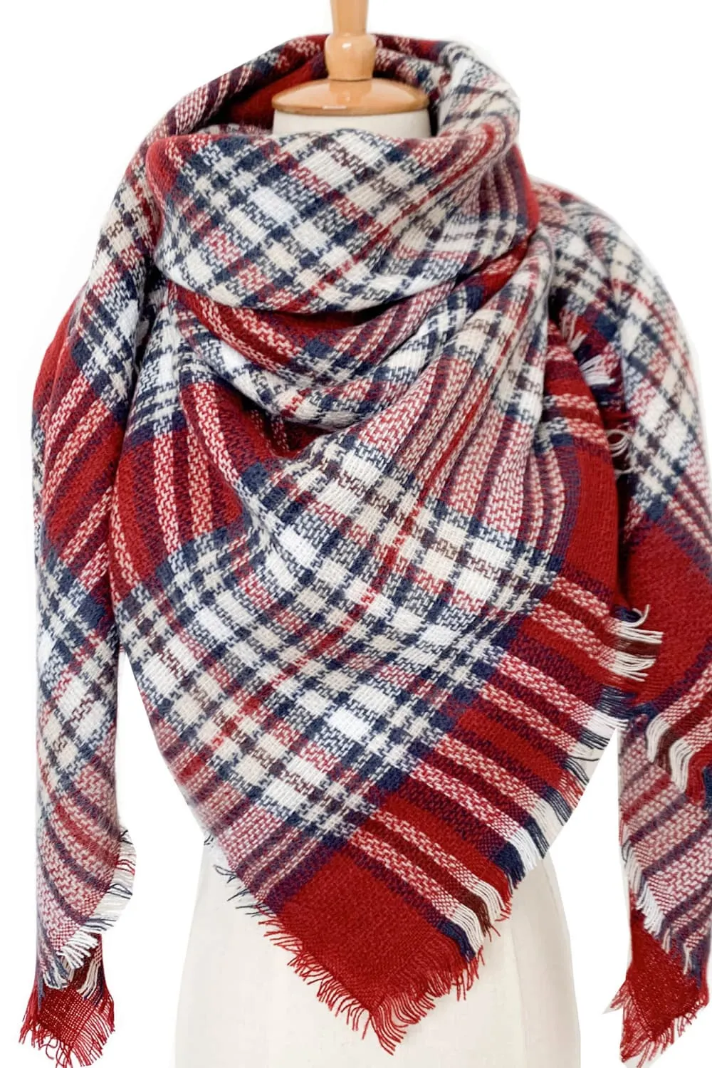 Imitation Cashmere Plaid Scarf - Timeless Winter Accessory