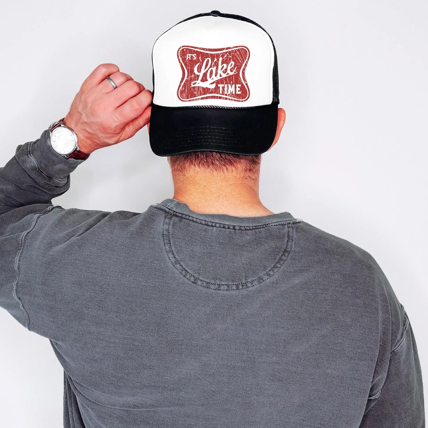 It's Lake Time Summer Classic 5 Panel Foam Front Mesh Snap Back Trucker Hat