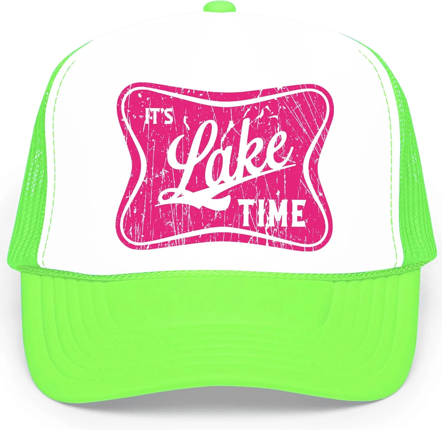 It's Lake Time Summer Classic 5 Panel Foam Front Mesh Snap Back Trucker Hat