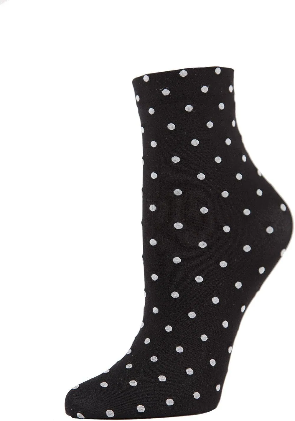 MeMoi Women's On The Dot Polka Double Stretch Anklet Sock