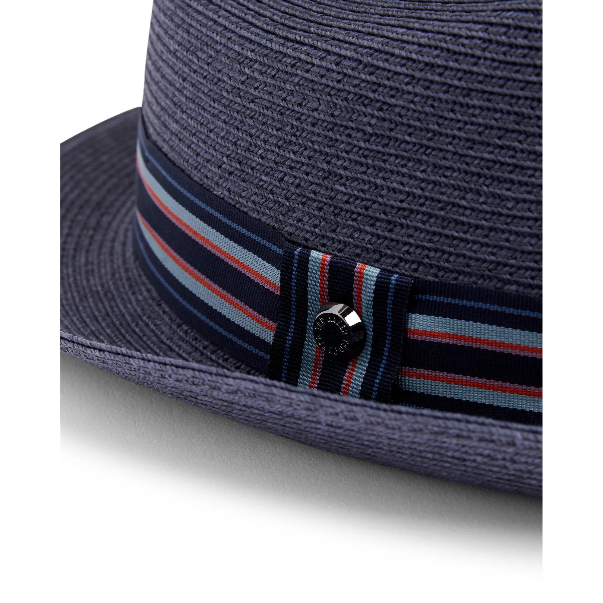 Men Elite-Straw Trilby Hat - Navy