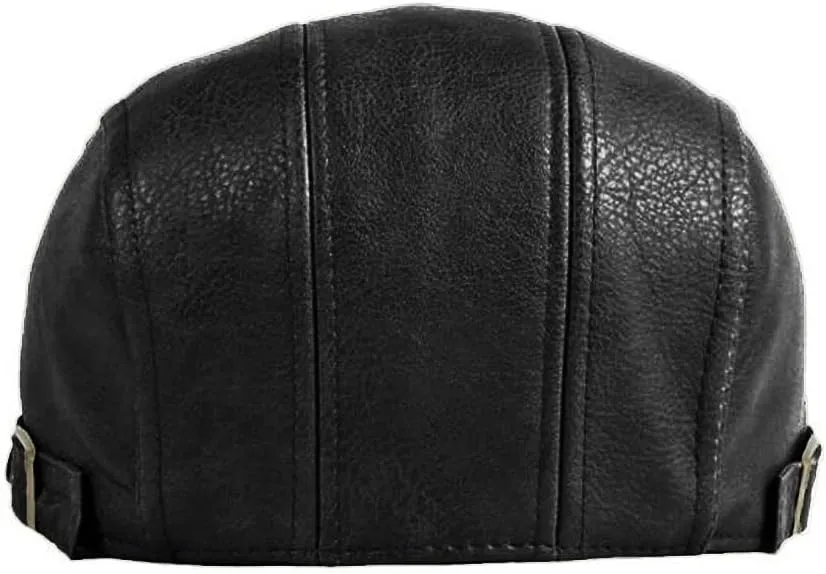 Newsboy Hats for Men Leather Ivy Flat Cap Gatsby Driving Cabbie Beret