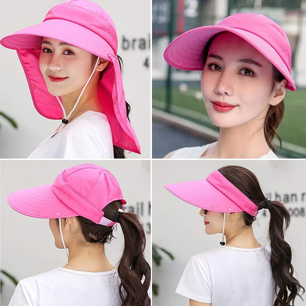 Outdoor UPF 50  UV Sun Protection Waterproof Breathable Face Neck Flap Cover Folding Sun Hat for Men/Women