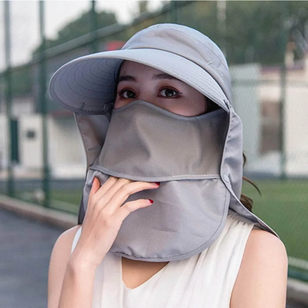 Outdoor UPF 50  UV Sun Protection Waterproof Breathable Face Neck Flap Cover Folding Sun Hat for Men/Women