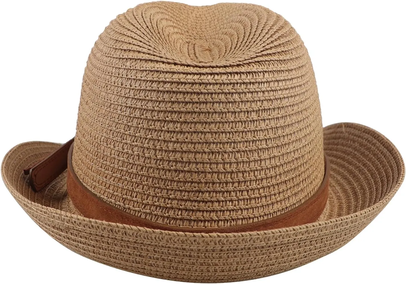 PURFUN Men Women Short Brim Fedora Hat Classic Jazz Trilby Hat Anti-UV UPF 50  Travel Beach Straw Sun Hats Dance Panama Hat
