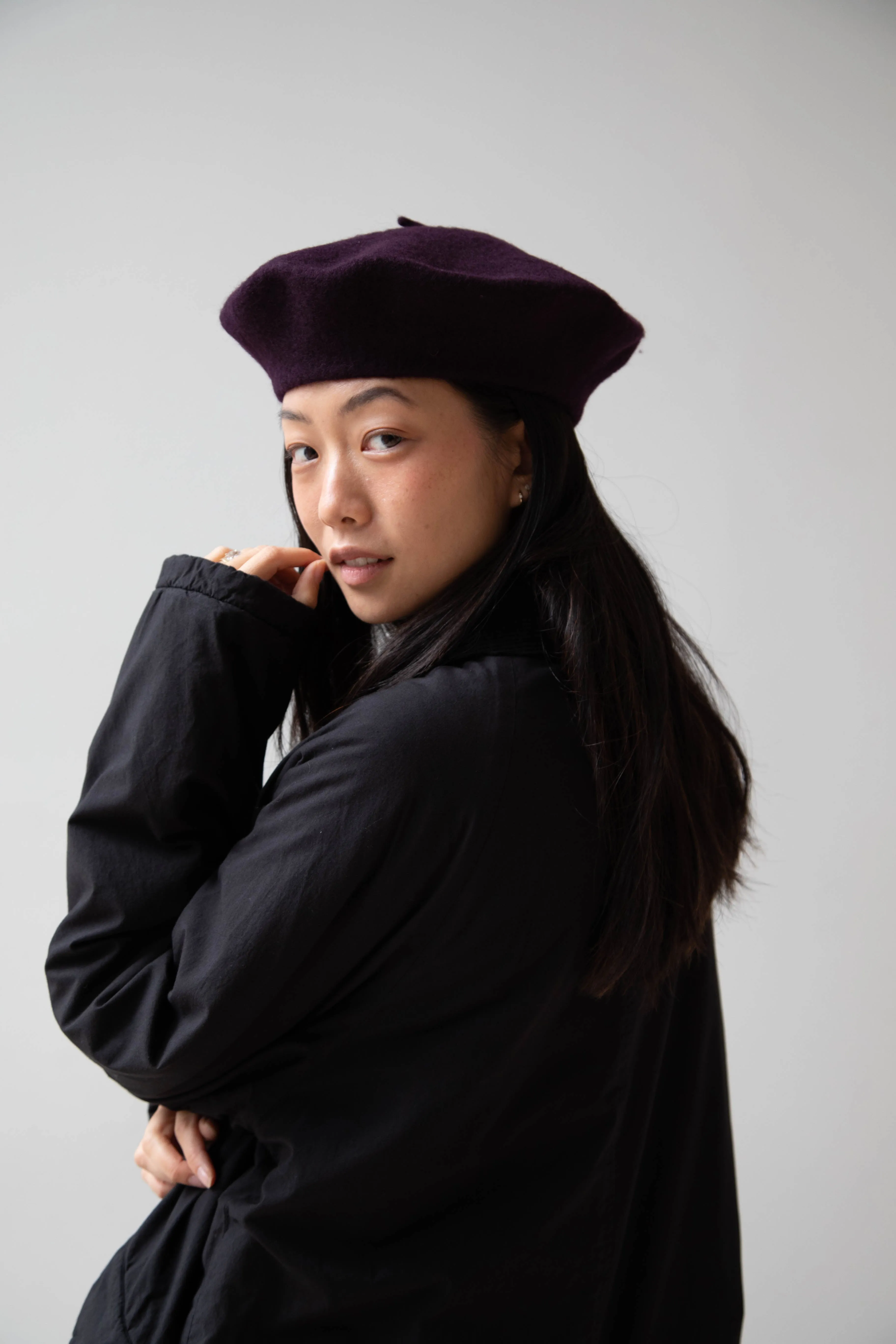 Signa 1925 | Felted Knit Beret in Plum