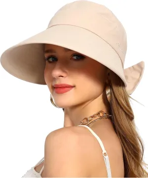 Sun Visor Hat for Women Wide Brim Ponytail Hole UV Protection Summer Cap Packable UPF 50  Travel Outdoor