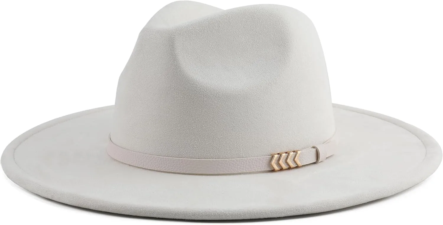 Wide Brim Fedora Hat for Men Women Big Rancher Felt Hat