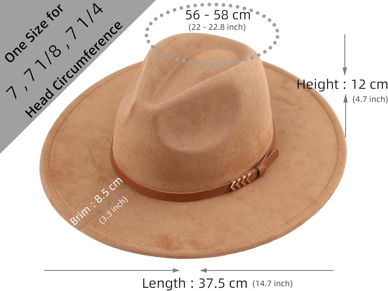 Wide Brim Fedora Hat for Men Women Big Rancher Felt Hat