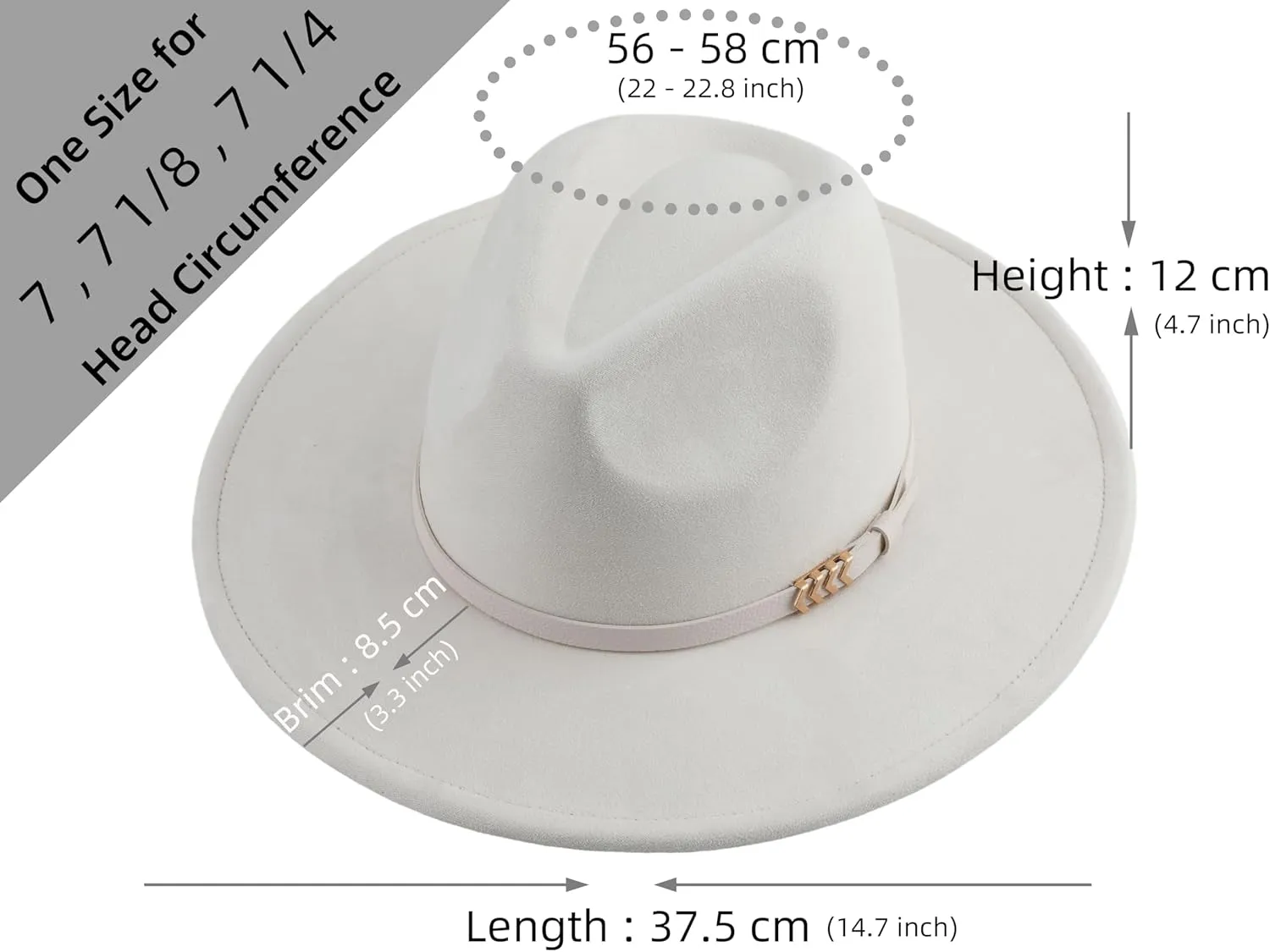 Wide Brim Fedora Hat for Men Women Big Rancher Felt Hat