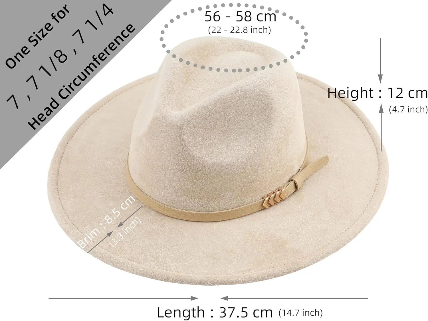 Wide Brim Fedora Hat for Men Women Big Rancher Felt Hat