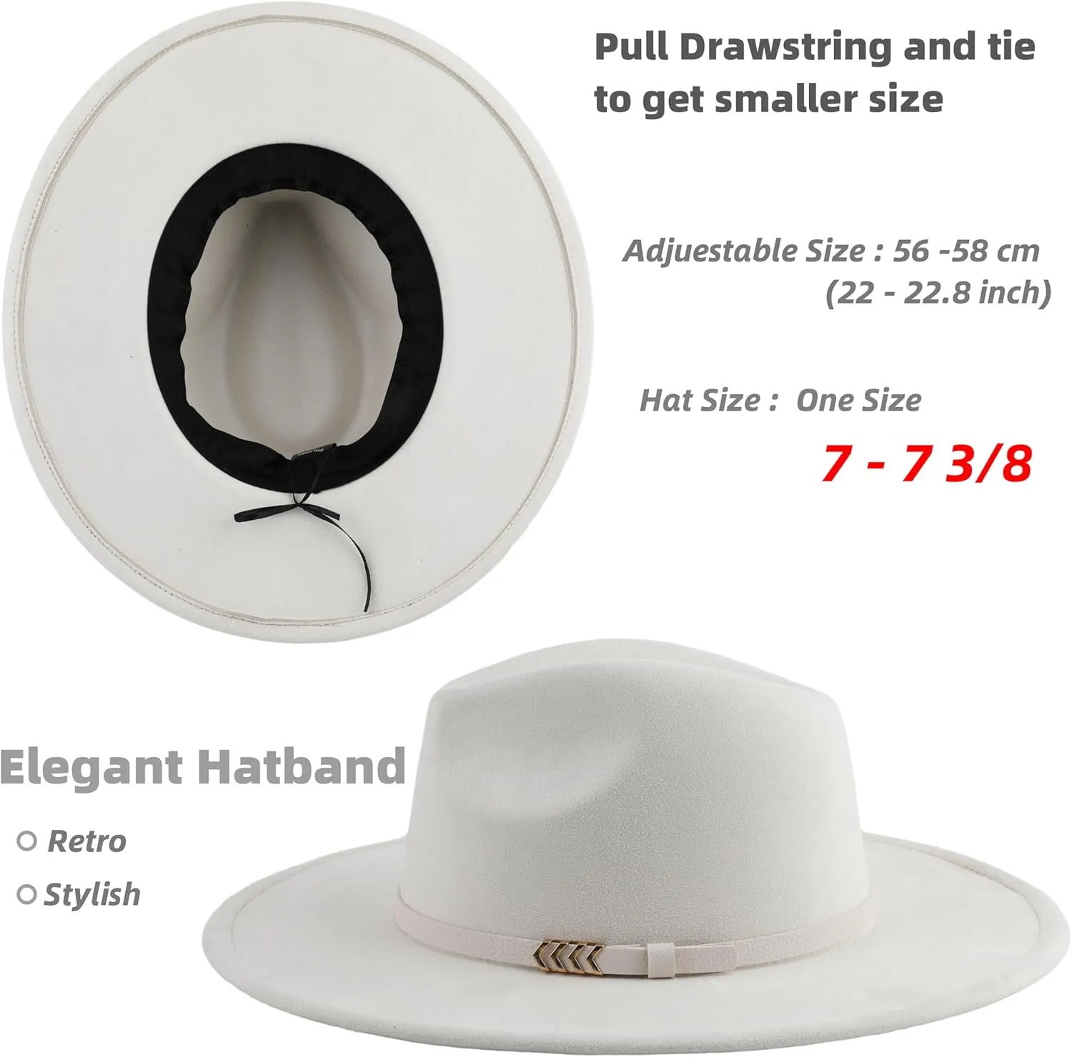 Wide Brim Fedora Hat for Men Women Big Rancher Felt Hat