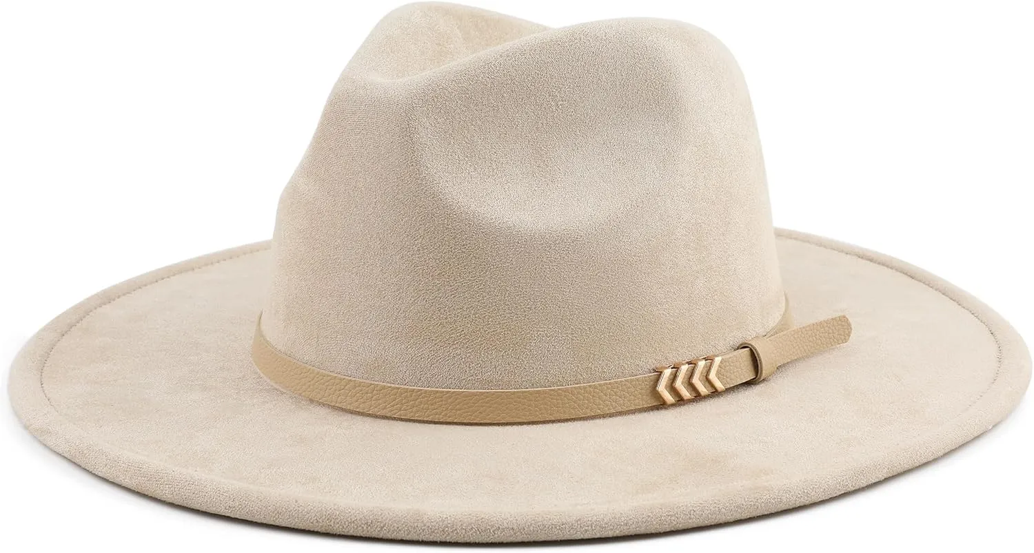 Wide Brim Fedora Hat for Men Women Big Rancher Felt Hat