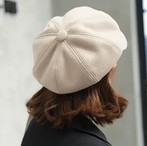 Womens 8 Panel Wool-Blend Newsboy-Cap Winter Cabbie Beret Cap Gatsby Ivy Painter Hat Pageboy Caps
